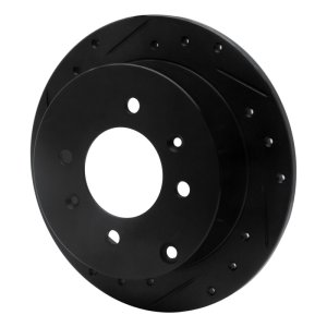 Hyundai Sonata Brake Rotor (1) - Rear Left - R1 Concepts - Drilled & Slotted - Black - `99-`06